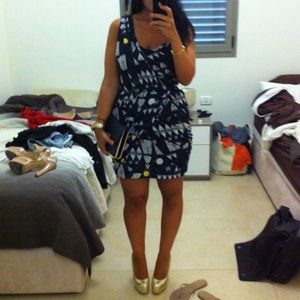 Mara Hoffman one shoulder printed silk mini dress size 8